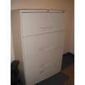 Beige 4 Drawer Lateral File Cab, Flip Front